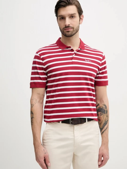 Obrázek produktu Pepe Jeans Bavlněné polo tričko BARRET červená