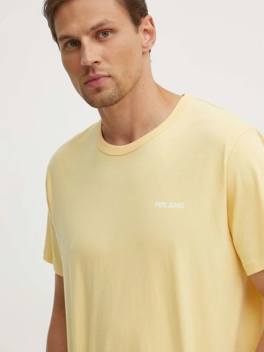 Obrázek produktu Pepe Jeans Bavlněné tričko Pepe Jeans AARON žlutá