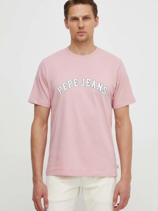Obrázek produktu Pepe Jeans Bavlněné tričko Pepe Jeans CLEMENT růžová