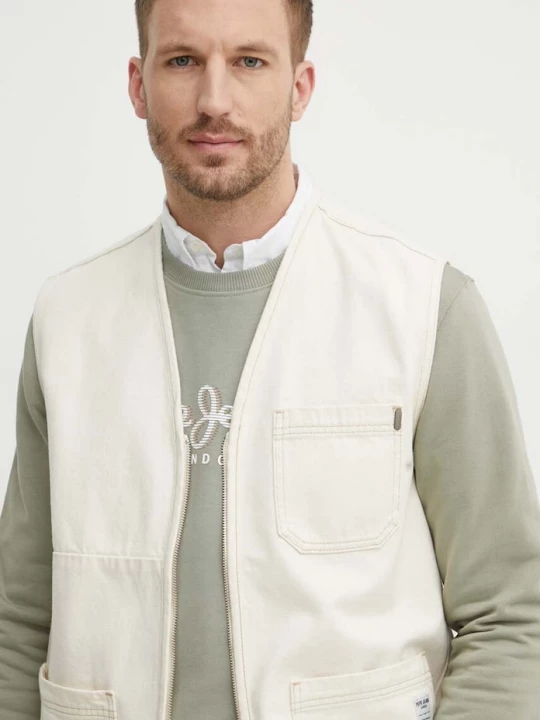 Obrázek produktu Pepe Jeans Džínová vesta Pepe Jeans ELM UTILTY GILET béžová