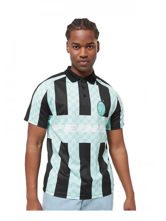 Obrázek produktu Pequs Tričko 'Football Logo' aqua modrá / černá