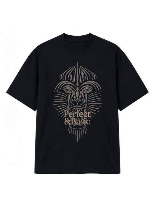 Obrázek produktu Perfect&Basic Trikot 'Oversize Tee Unisex – “Mandrillus sphinx”' černá