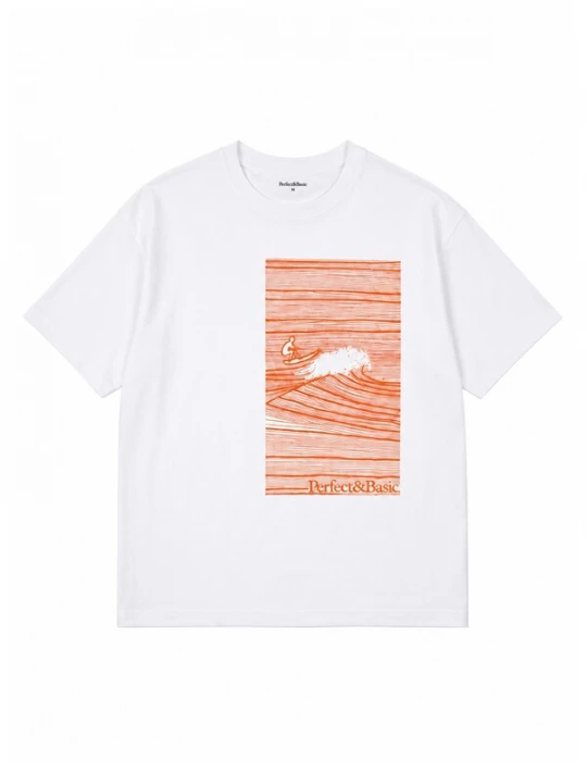 Obrázek produktu Perfect&Basic Trikot 'Oversize Unisex - Wave Flock Tee' oranžová