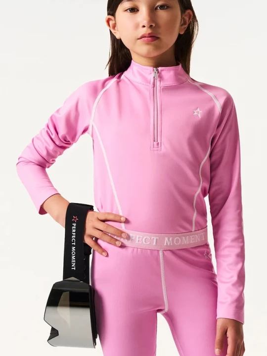 Obrázek produktu Perfect Moment Dětské funkční tričko s dlouhým rukávem Perfect Moment thermal half zip růžová