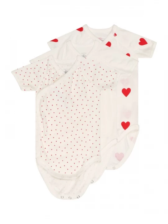 Obrázek produktu PETIT BATEAU Dupačky / body 'NAISS' červená / bílá