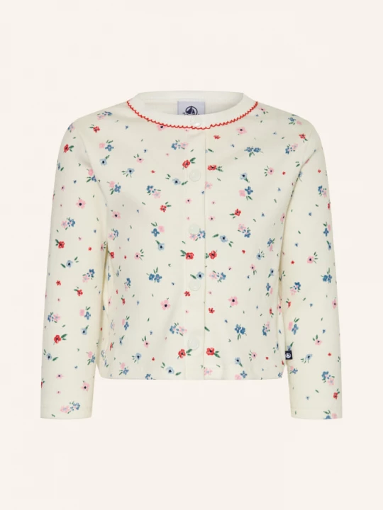 Obrázek produktu Petit Bateau Jerseyová Bunda bílá / růžová / tmavě modrá