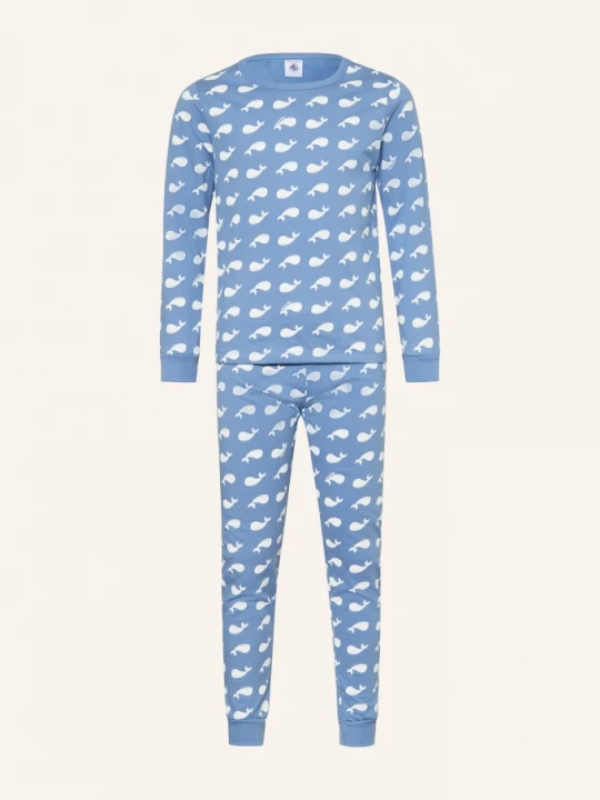 Obrázek produktu Petit Bateau Pyžamo černošedá / bílá