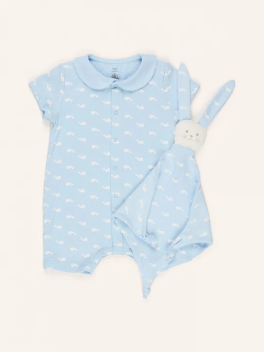 Obrázek produktu Petit Bateau Sada: Body A Mazlivý Šátek tmavě modrá / bílá
