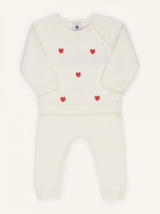 Obrázek produktu Petit Bateau Sada: Svetr A Úpletové Kalhoty bílá
