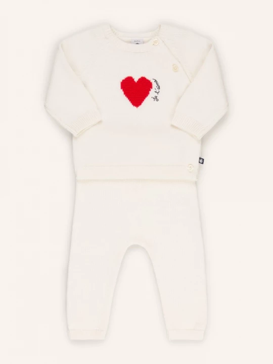 Obrázek produktu Petit Bateau Sada: Svetry A Pletené Kalhoty režná / červená