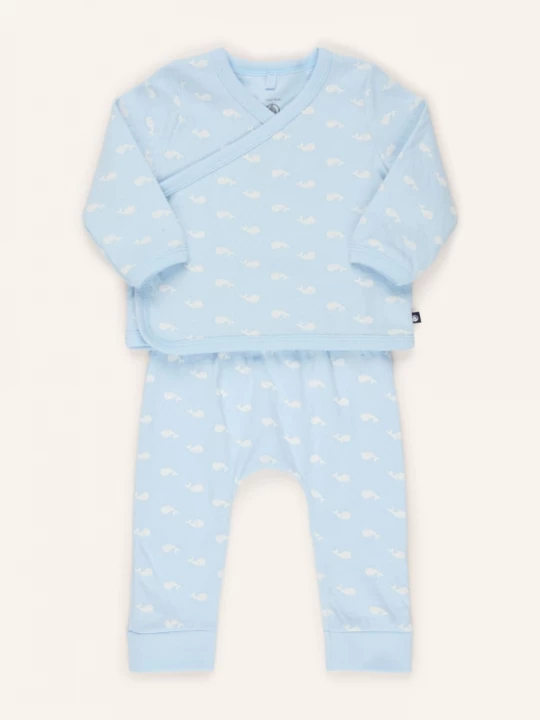 Obrázek produktu Petit Bateau Sada: Zavinovací Tričko A Kalhoty tmavě modrá / bílá