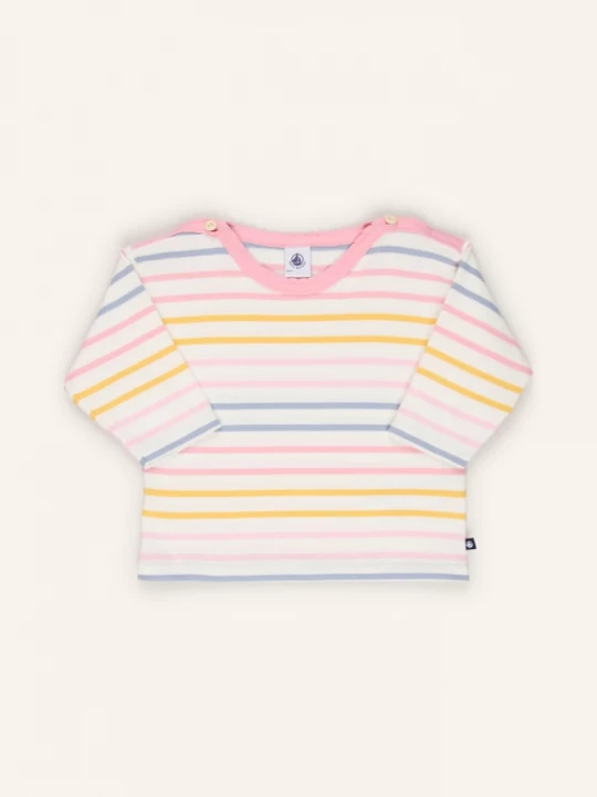 Obrázek produktu Petit Bateau Tričko S Dlouhým Rukávem bílá / růžová / žlutá
