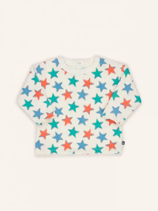 Obrázek produktu Petit Bateau Tričko S Dlouhým Rukávem krémová / tmavě oranžová / modrá