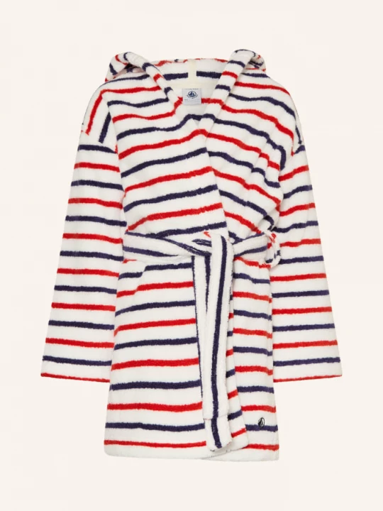 Obrázek produktu Petit Bateau Župan S Kapucí bílá / červená / modrá