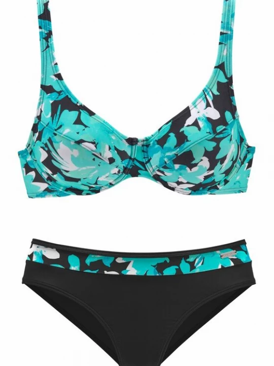 Obrázek produktu PETITE FLEUR Bikiny  tyrkysová / černá / bílá