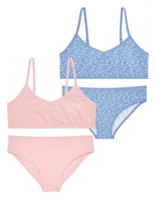 Obrázek produktu Petite Fleur Kids Prádlo-souprava modrá / růžová / bílá