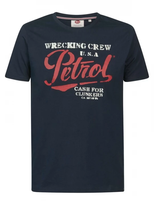 Obrázek produktu Petrol Industries Tričko 'Classic' marine modrá / ohnivá červená / bílá