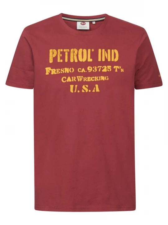 Obrázek produktu Petrol Industries Tričko rezavě hnědá / žlutá