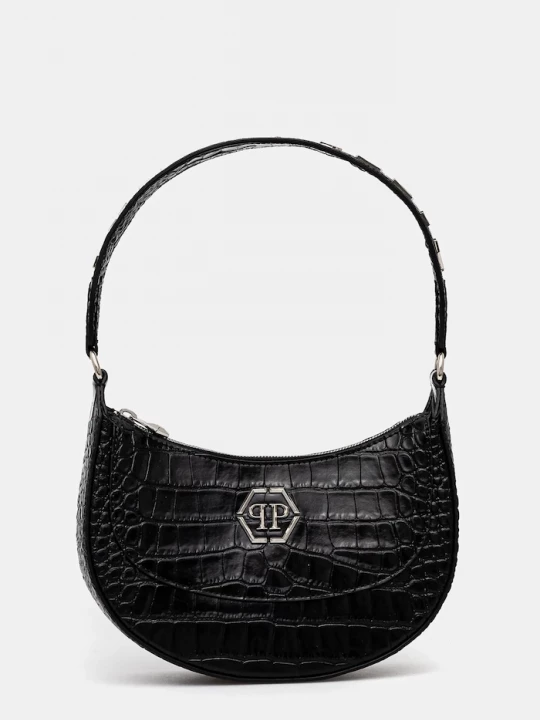 Obrázek produktu Philipp Plein Kožená kabelka Philipp Plein černá