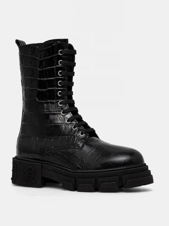Obrázek produktu Philipp Plein Kožené kotníkové boty Philipp Plein Croco Gothic černá