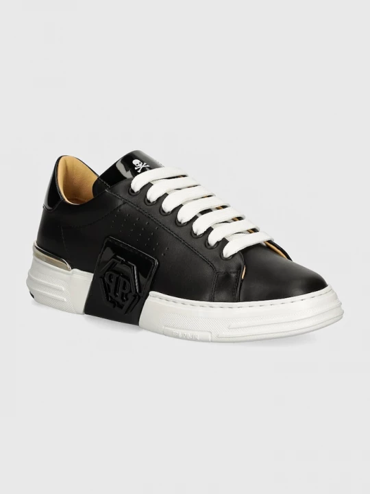 Obrázek produktu Philipp Plein Kožené tenisky Philipp Plein Hexagon Phantom Kicks černá