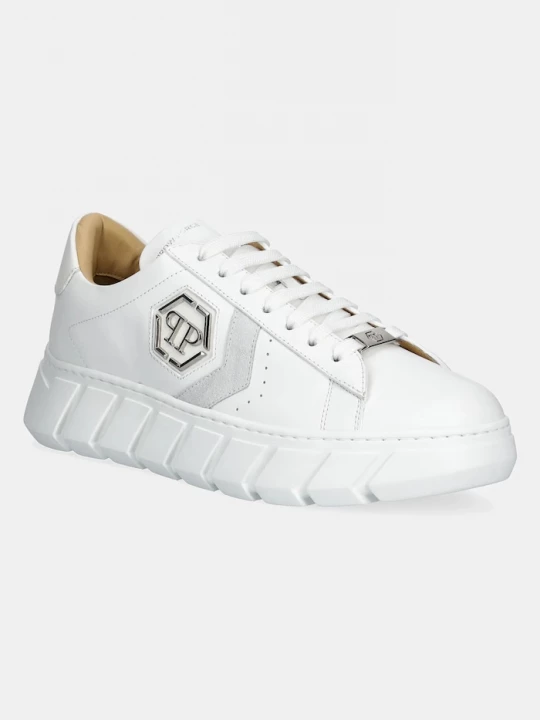 Obrázek produktu Philipp Plein Kožené tenisky Nappa Lo-Top Hexagon