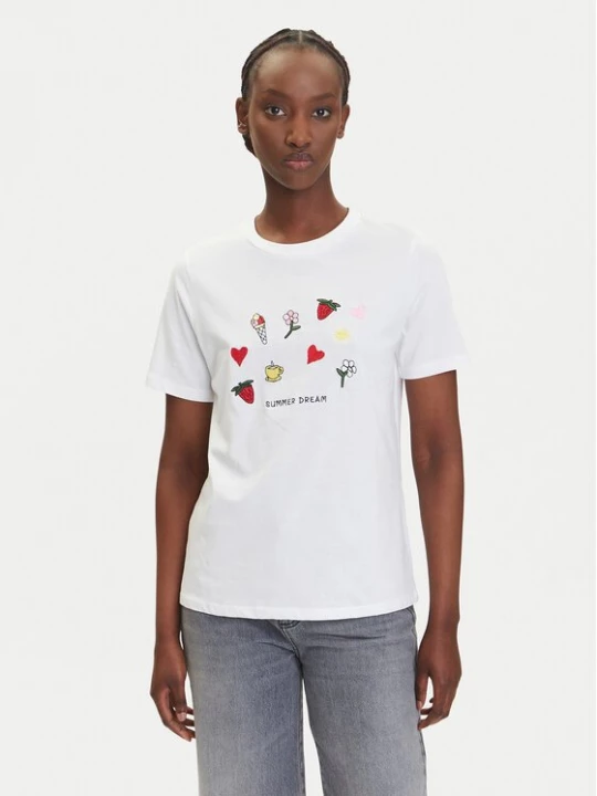 Obrázek produktu Pieces T-Shirt Funly 17160308 Bílá Regular Fit