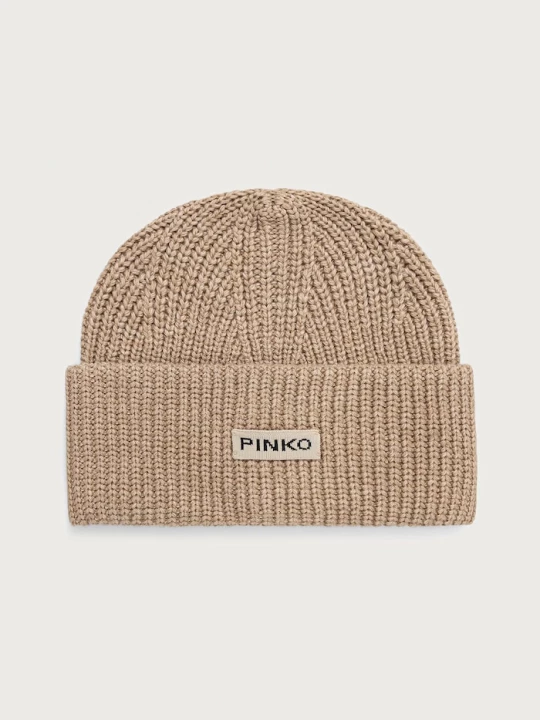 Obrázek produktu Pinko čepice dámská s příměsí vlny béžová
