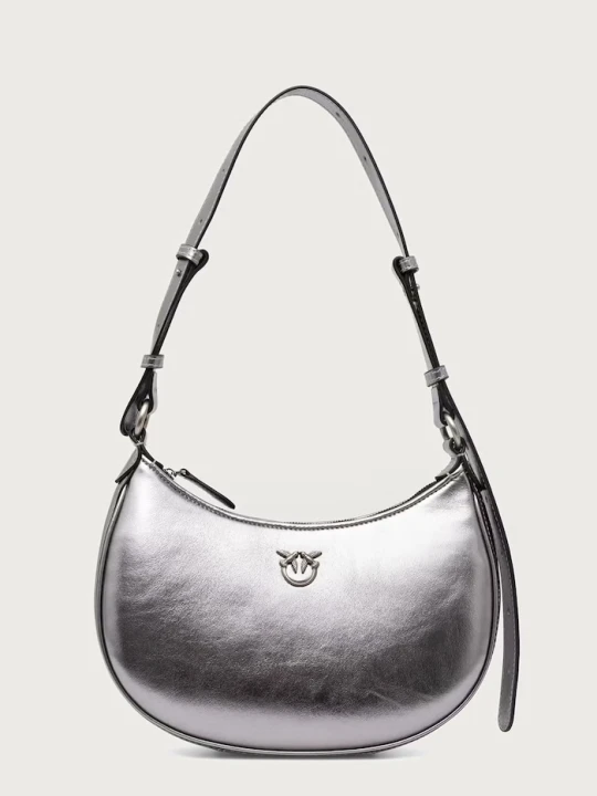 Obrázek produktu Pinko crossbody kabelka dámská kožená stříbrná