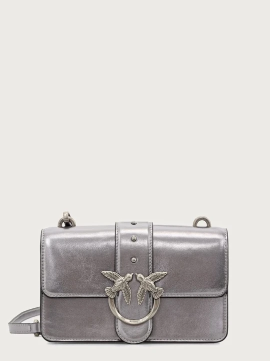 Obrázek produktu Pinko crossbody kabelka dámská kožená stříbrná