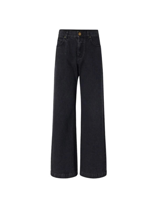 Obrázek produktu PINKO Džíny 'PINKO WANDA WAIST DOWN WIDE LEG WASHED BLACK PANTALONE' černá