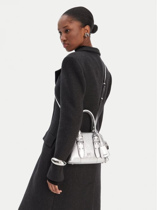 Obrázek produktu PINKO Kabelka Bowling Bag Zip Mini AI 25-26 PLTT 105333 A0QO Stříbrná