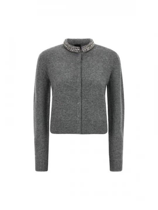 Obrázek produktu PINKO Svetr 'PINKO COLONIA CARDIGAN BLEND WOOL EMBRO Maglieria' šedá