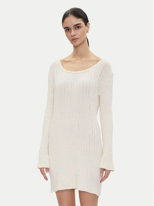 Obrázek produktu PINKO Úpletové šaty 105301 A2N7 Écru Regular Fit Krémová