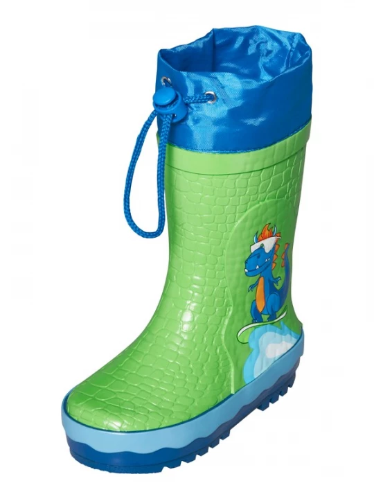 Obrázek produktu PLAYSHOES Gumové holínky 'Dino'  modrá / limetková / oranžová