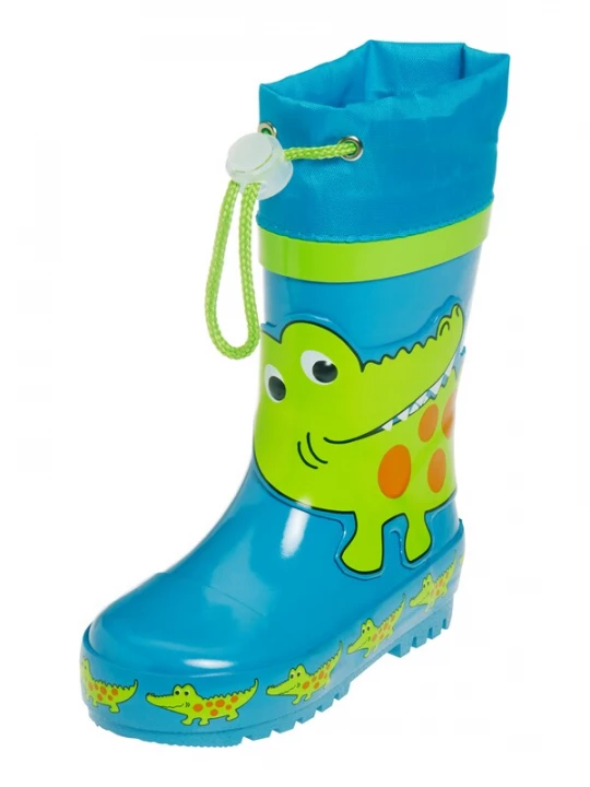 Obrázek produktu PLAYSHOES Gumové holínky 'Krokodil'  modrá / světle zelená / tmavě oranžová