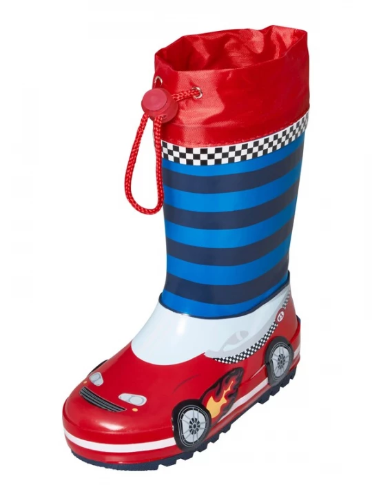 Obrázek produktu PLAYSHOES Gumové holínky 'Rennwagen'  modrá / červená / bílá