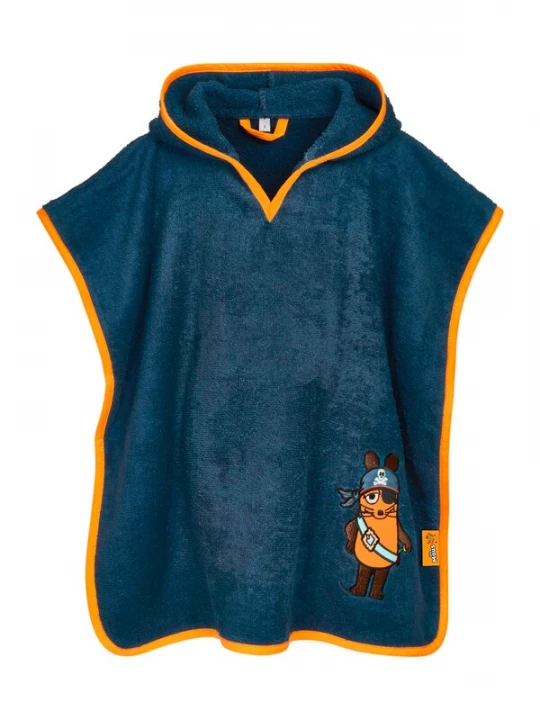 Obrázek produktu PLAYSHOES Koupací plášť 'DIE MAUS PIRAT' marine modrá / hnědá / oranžová