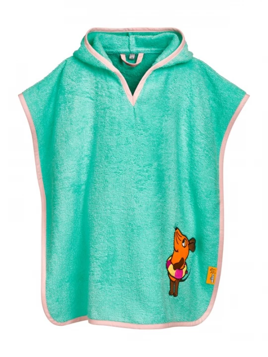 Obrázek produktu PLAYSHOES Koupací plášť 'DIE MAUS SCHWIMMRING' tyrkysová / hnědá / oranžová / růžová