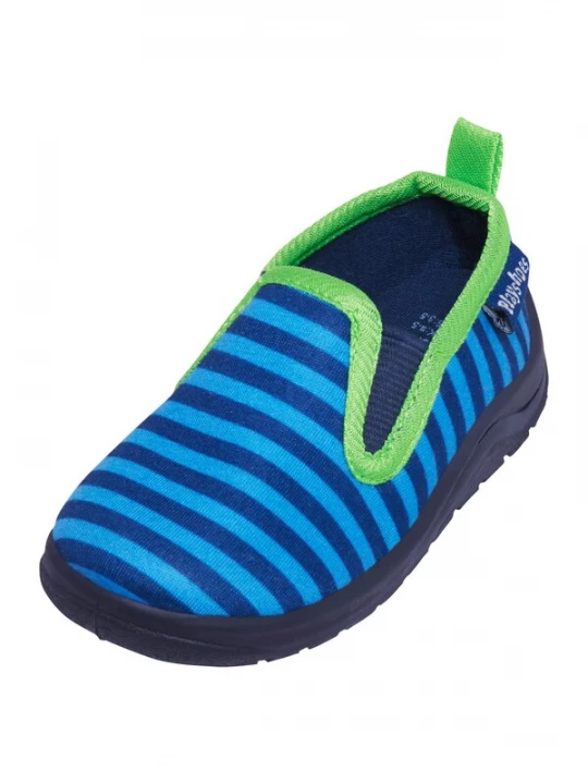 Obrázek produktu PLAYSHOES Pantofle 'Ringel' marine modrá / nebeská modř / limetková