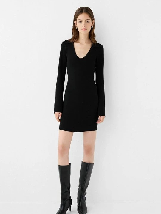 Obrázek produktu Pletené šaty Bershka černá