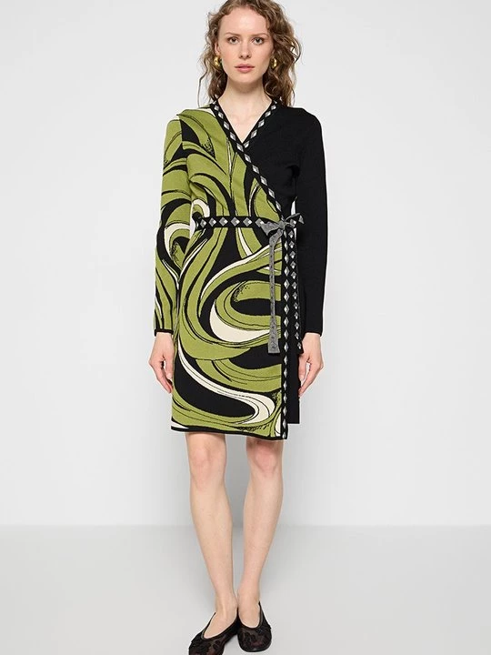 Obrázek produktu Pletené šaty Diane Von Furstenberg olivová