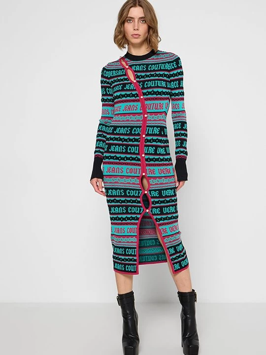 Obrázek produktu Pletené šaty Versace Jeans Couture tyrkysová