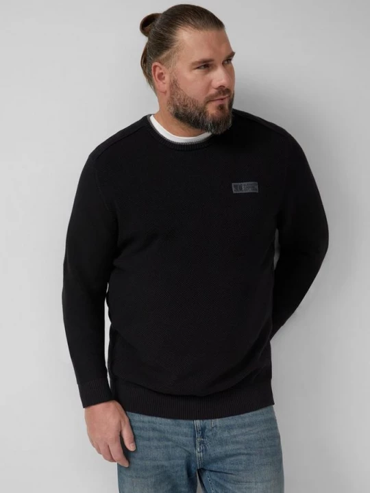 Obrázek produktu Pletený bavlněný svetr s texturou s.Oliver černá