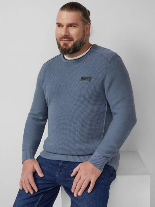 Obrázek produktu Pletený bavlněný svetr s texturou s.Oliver modrá