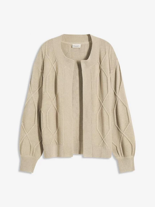 Obrázek produktu Pletený kabátek s copánkovým vzorem BonPrix