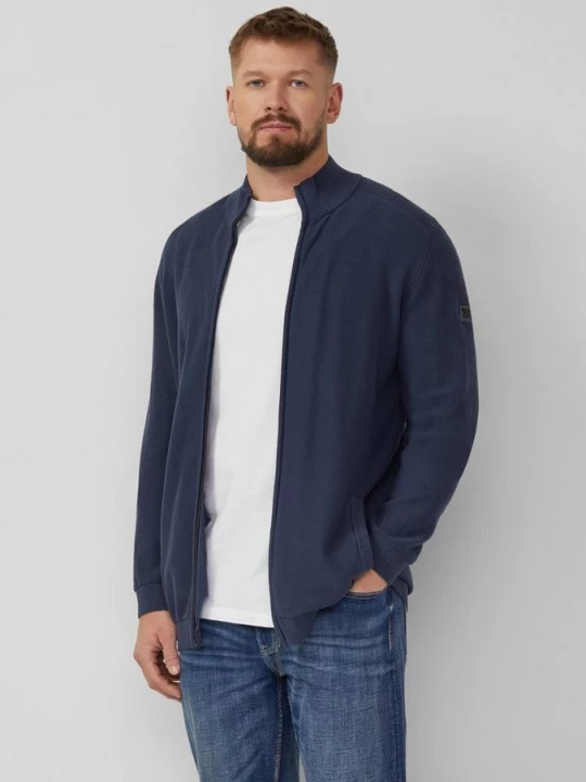 Obrázek produktu Pletený kabátek z bavlny, s propínacím límcem s.Oliver modrá
