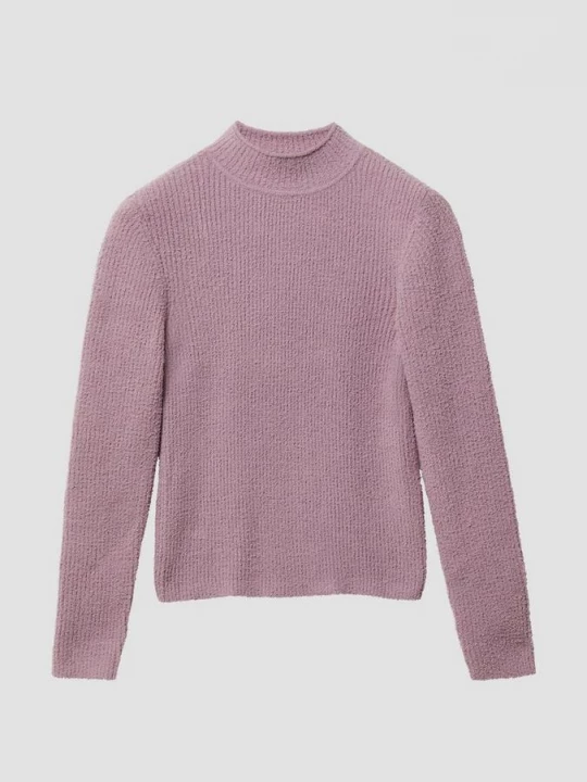 Obrázek produktu Pletený svetr slim fit střihu se stojatým límcem s.Oliver růžová