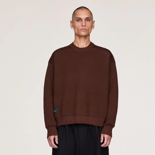 Obrázek produktu Pleteny svetr Y-3 UT s kulatým výstřihem Adidas Mystery Brown