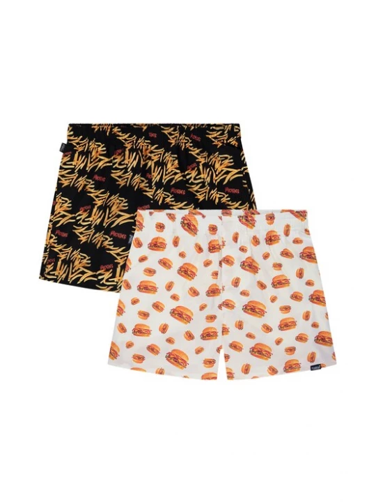 Obrázek produktu Pockies Boxerky 'Burgers 'n' Fries' žlutá / oranžová / černá / bílá